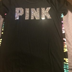 Pink rainbow bling shirt
